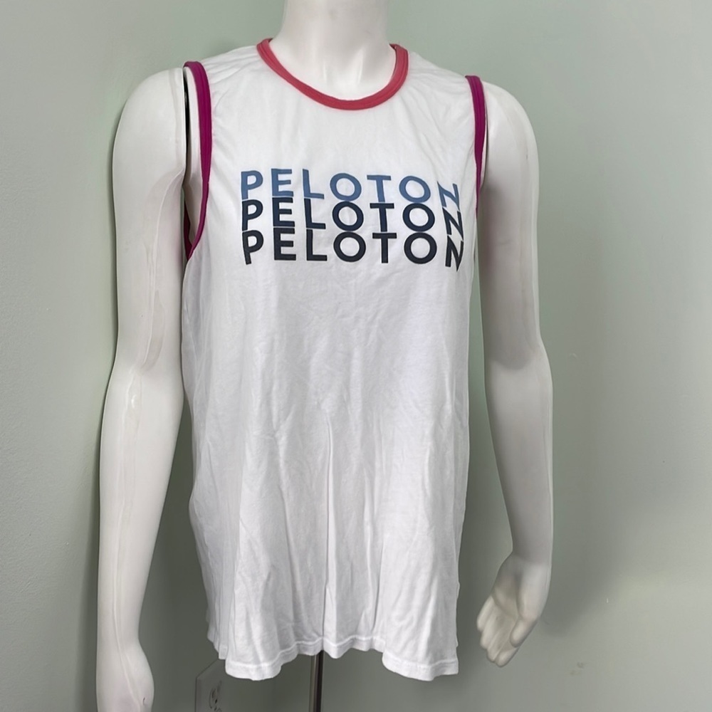 Peloton Logo Tank Ringer Sleeveless Muscle Tee size medium